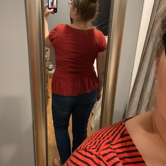 Gap Striped Peplum Tee EUC - Picture 3 of 9